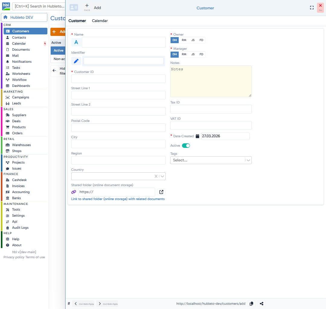 Click <button class="btn btn-add"><span class="icon"><i class="fas fa-plus"></i></span><span class="text">Add cocustomerntact</span></button>